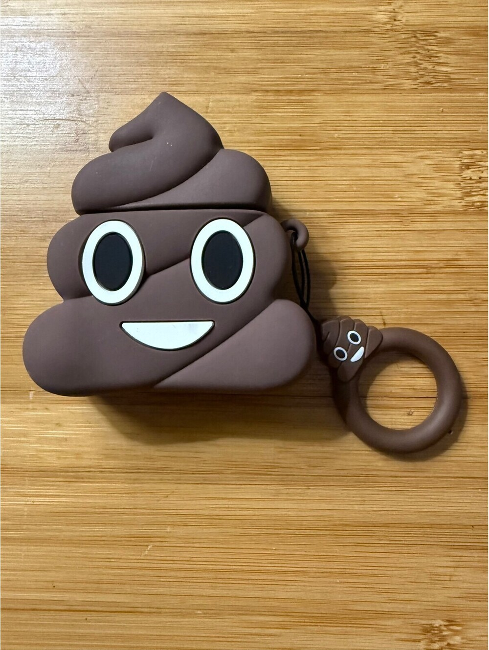 Poop Emoji Silicone Keychain Airpods gen 1 -2 case or bag charm